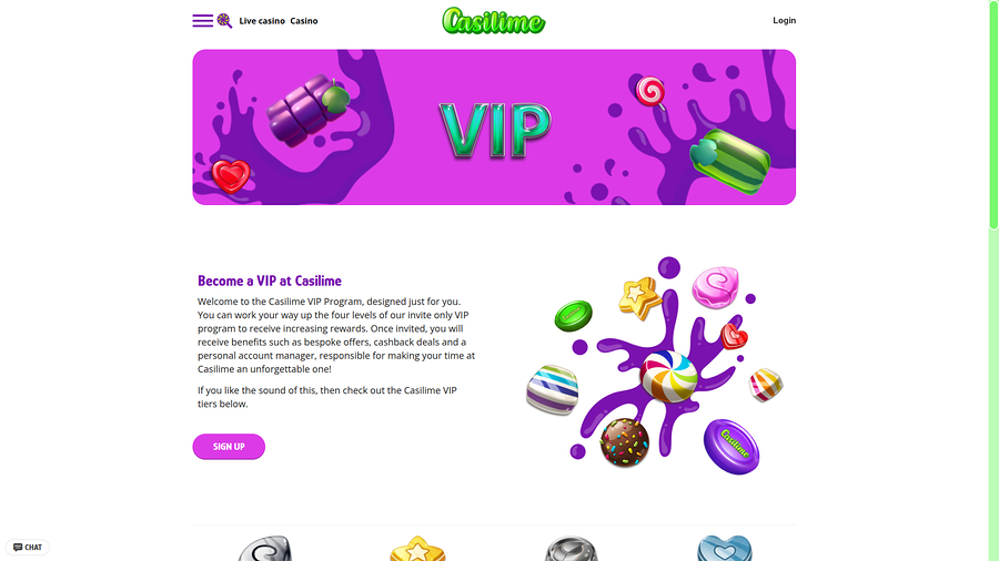 Casilime Casino Desktop VIP Program