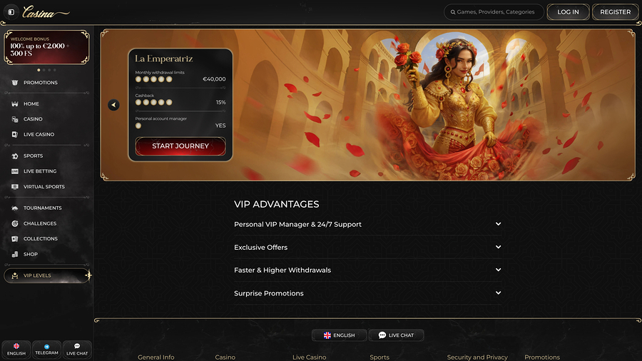 Casina Casino Desktop VIP Program