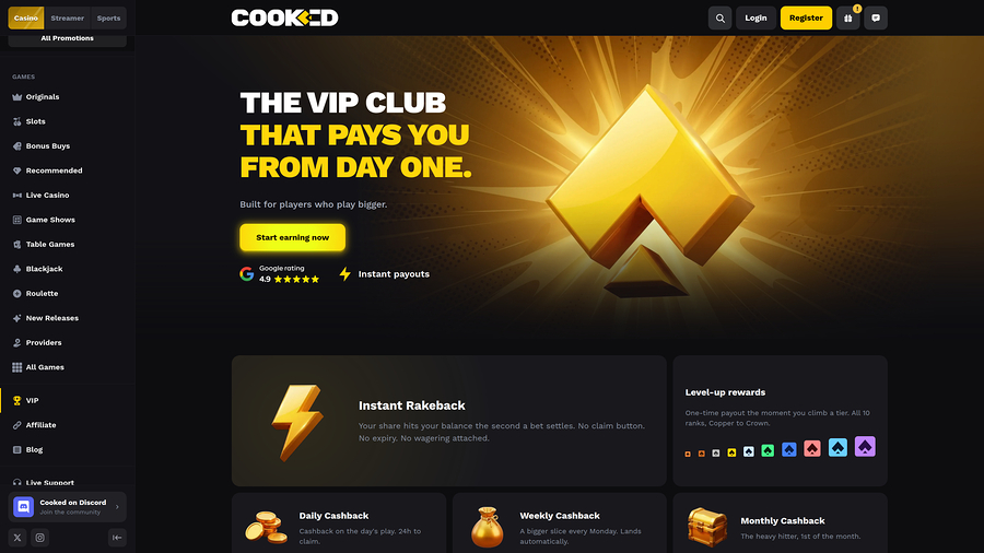 Cooked Casino Desktop VIP