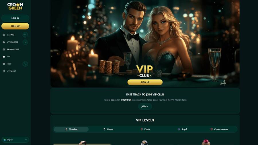 CrownGreen Casino Desktop VIP