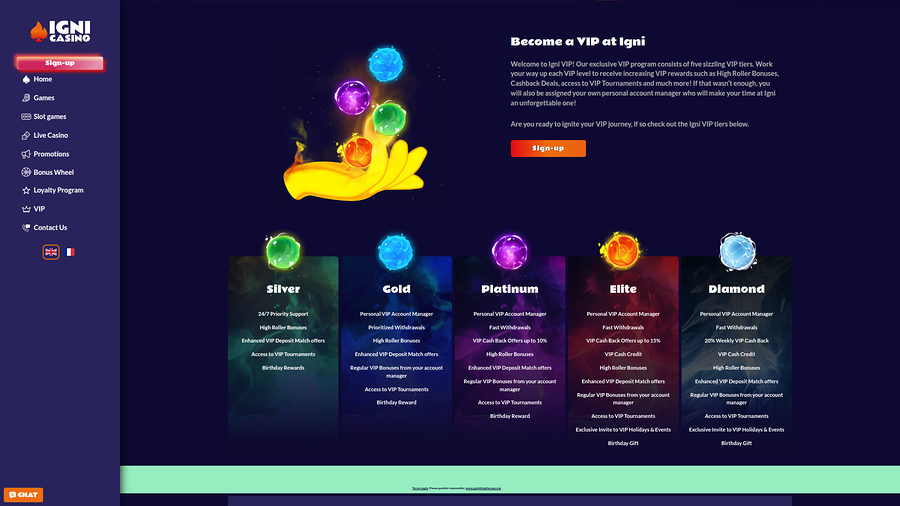 Igni Casino Desktop VIP Porgram