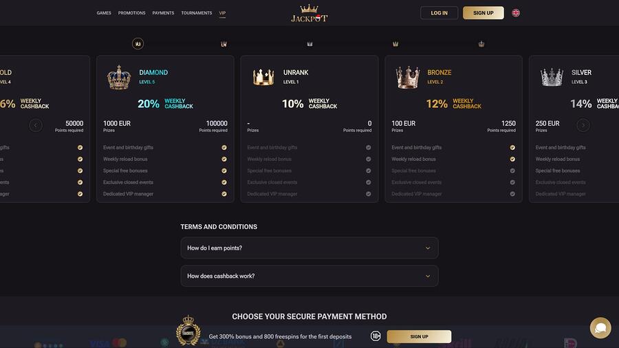 Jack-Pot Casino Desktop VIP