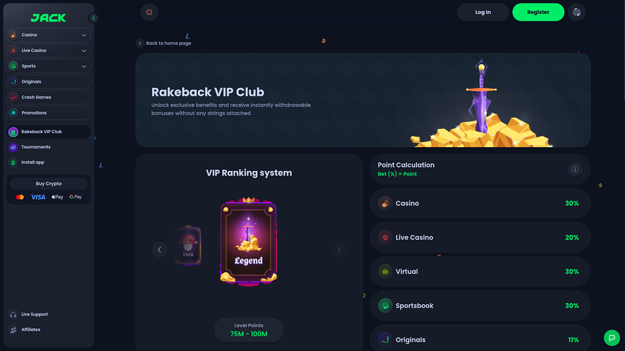 Jack Casino Desktop VIP