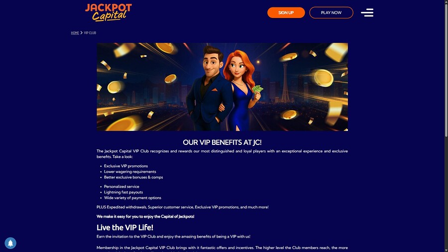 Jackpot Capital Desktop VIP Program