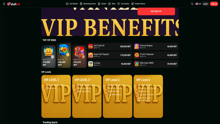 Kheli Bet Casino Desktop VIP