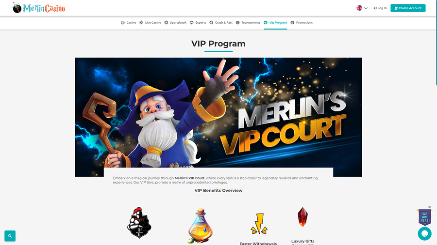 Merlin Casino Desktop VIP Program