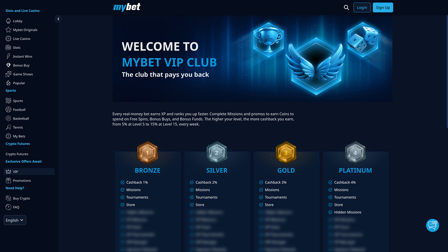 MyBet Casino Desktop VIP