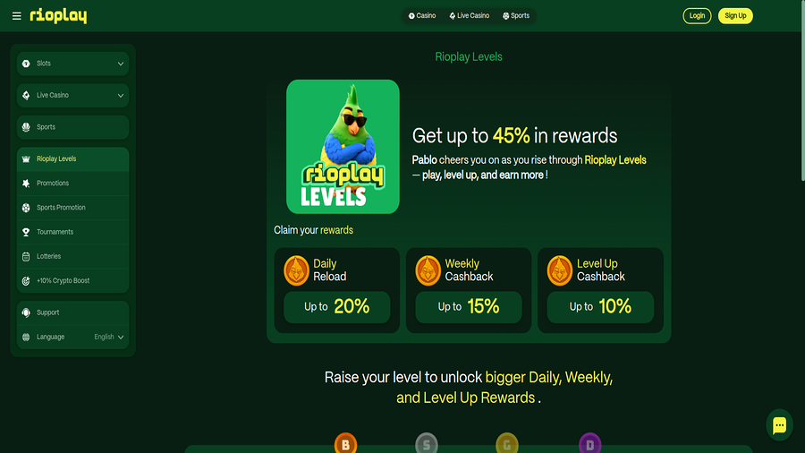 VIP screenshot of Rioplay Casino for Desktop