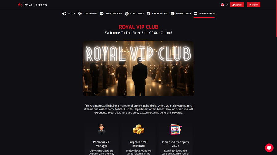 Royal Stars Casino Desktop VIP Program