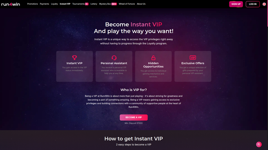 Run4Win Casino Desktop VIP Program
