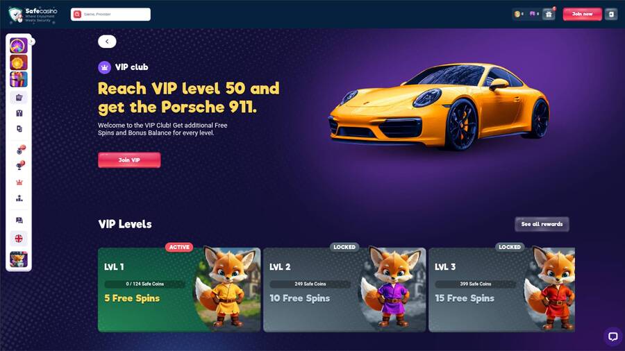SafeCasino Desktop VIP