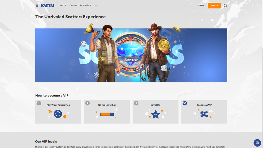 Scatters Casino Desktop VIP Program