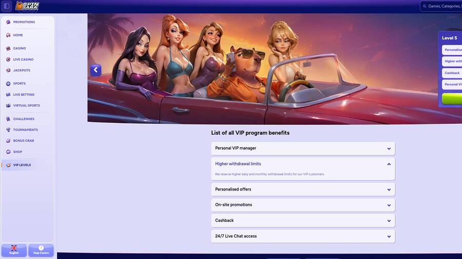 Spinbara Casino VIP Program