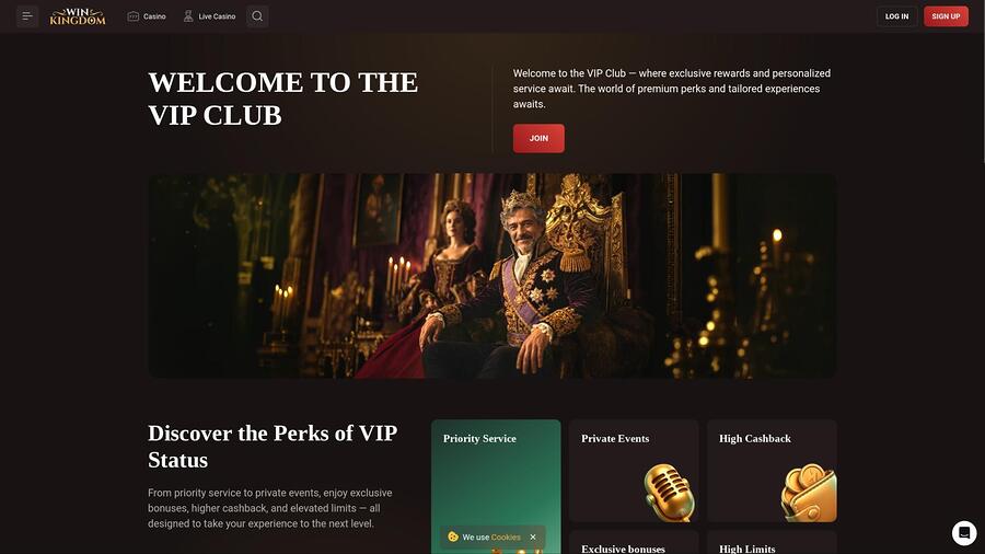 WinKingdom Casino VIP page