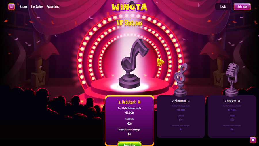 Winota Casino Desktop VIP Program