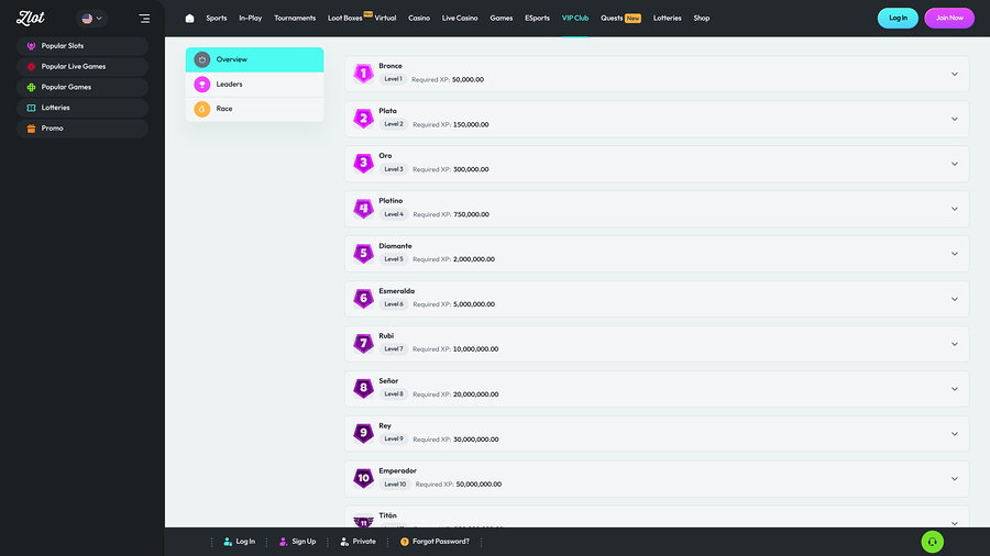 Zlot Casino Desktop VIP